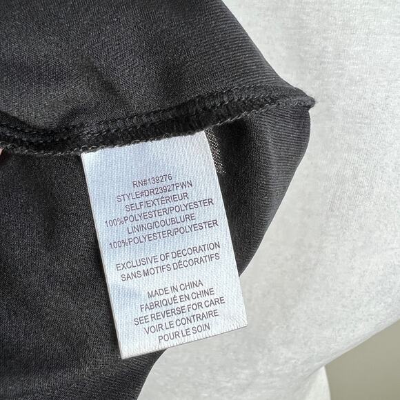 Dr2 Black Velvet Polka Dot Floral Back Tie Blouse Women's M Flutter Sleeve Top - Picture 7 of 7